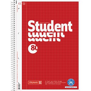 4003273659858 - Collegeblock 10-6783201 Student Recycling Lineatur 22   kariert mit Rand innen A4 70g rot 80 Blatt 4003273659858 Brunnen