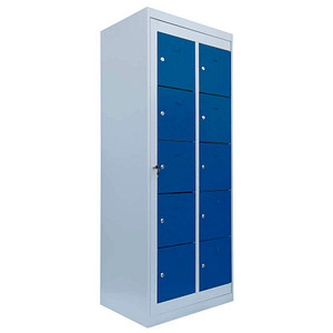 4061815521476 - Schließfachschrank enzianblau lichtgrau 526251 10 Schließfächer 740 x 500 x 1800 cm 4061815521476 LÜLLMANN 4061815521476 - Schließfachschrank enzianblau lichtgrau 526251 10 Schließfächer 740 x 500 x 1800 cm 4061815521476 LÜLLMANN