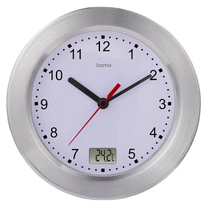 4047443523105 - Wanduhr Mauritius weiß silber Aluminium gebürstet Ø 170 cm 4047443523105 Hama