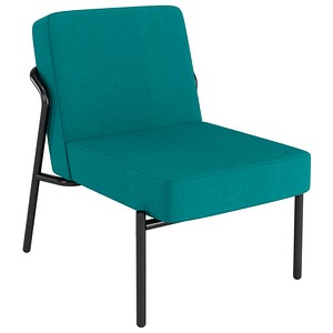 3660141963830 - Sessel meet® by Paperflow MEDSO Klassik S gepolstert Sitzfläche austauschbar B 580 x T 743 x H 736 mm Stoff und Stahl blau mattschwarz