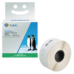 6941881284643 - Etikettenrollen für Etikettendrucker ersetzt DYMO 11355 S0722550 weiß 190 x 510 mm 1 x 500 Etiketten