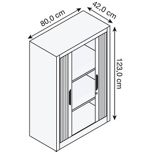 4062084586432 - CP Omnispace Rollladenschrank verkehrsweiß 2 Fachböden 800 x 420 x 1230 cm