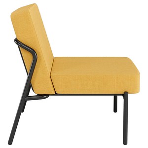 3660141963854 - Sessel meet® by Paperflow MEDSO Klassik S gepolstert Sitzfläche austauschbar B 580 x T 743 x H 736 mm Stoff und Stahl gelb mattschwarz