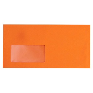 4011211083528 - Designbriefumschläge Din Lang+ EcoRainbow mit Fenster haftklebend 80g intensivorange 4011211083528 MailMedia 25 Stück