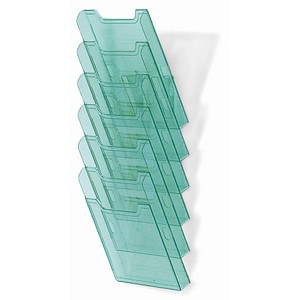 Wandprospekthalter transparent DIN A4 6 Fächer