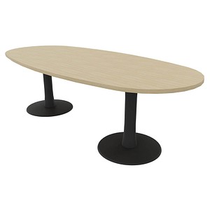 8058265533957 - Konferenztisch Idea+ eiche oval Säulenfuß grau 2400 x 1100 x 740 cm