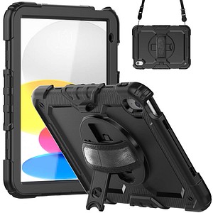 4260734841614 - 360° Rugged Case Tablet-Cover für Apple iPad 10 Gen (2022) iPad 10 Gen (2024) iPad (A16) (2025) schwarz 4260734841614 DEQSTE