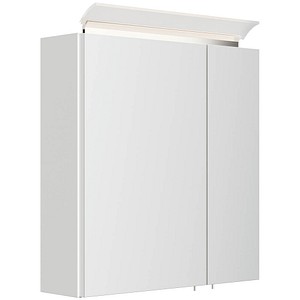 4251982674215 - Spiegelschrank 60cm inkl Design LED-Lampe und Glasböden weiss hochglanz