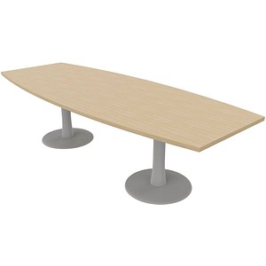 8058265534190 - Konferenztisch Idea+ IDTR280 RK A 74cm (H) 280x80-110cm (BxT) Tonnenform eiche   silber 8058265534190 Quadrifoglio 8058265534190 - Konferenztisch Idea+ IDTR280 RK A 74cm (H) 280x80-110cm (BxT) Tonnenform eiche   silber 8058265534190 Quadrifoglio