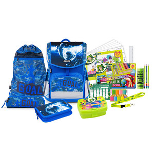 JOLLY Schulranzen-Set ERGONOMIC FLEXI Kunstfaser blau