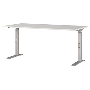 4005949791596 - Schreibtisch DOWNEY 7911-583 manuell höhenverstellbar 68-91cm (H) 160x80cm (BxT) rechteckig lichtgrau   silber 400594979159