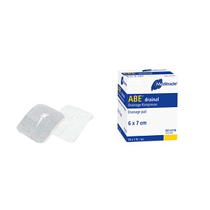 4250016406594 - Vlies-Kompressen ABE® drainal mit Y-Schnitt 4118 weiß 50 St