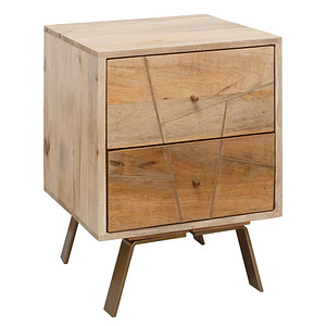 WOHNLING Nachttisch Holz mango 40,0 x 40,0 x 56,0 cm