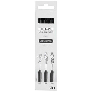 4013695266053 - COPIC Multiliner Fineliner schwarz 05 + 08 + 10 mm 4013695266053 COPIC 3 Stück