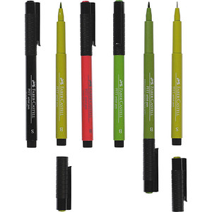 4005402671175 - Faber-Castell Tuschestift Pitt Artist Pen Lettering Grüntöne 6 Zeichenstifte mit verschiedenen Farben und Spitzen 1 Packung = 6 Stifte sortiert 4005402671175 - Faber-Castell Tuschestift Pitt Artist Pen Lettering Grüntöne 6 Zeichenstifte mit verschiedenen Farben und Spitzen 1 Packung = 6 Stifte sortiert