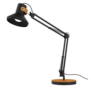 Unilux LED-Schreibtischlampe BAYA BAMBOO, schwarz/bambus, mit Standfuß 3595560030323 Unilux