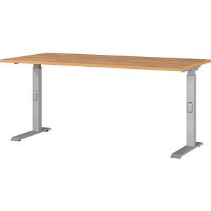 4005949791565 - Schreibtisch DOWNEY 7911-638 manuell höhenverstellbar 160x80cm (BxT) rechteckig grandson-eiche Silber 4005949791565 GERMA 4005949791565 - Schreibtisch DOWNEY 7911-638 manuell höhenverstellbar 160x80cm (BxT) rechteckig grandson-eiche Silber 4005949791565 GERMA