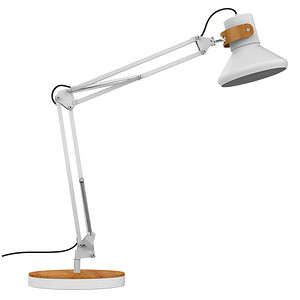 Unilux LED-Schreibtischlampe BAYA BAMBOO, weiß/bambus, mit Standfuß 3595560031634 Unilux