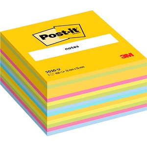 Post-it Haftnotizen 2030U, 76x76mm, gelb/grün/pink/blau, quadratisch 4046719274116 Post-it