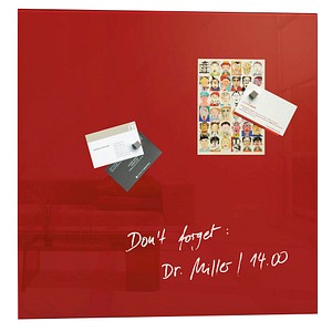 Glas-Magnettafel artverum® 48,0 x 48,0 cm rot