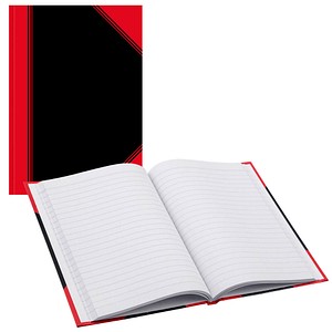 Bantex Notizbuch Chinakladde DIN A4 liniert, schwarz/rot Hardcover 192 Seiten