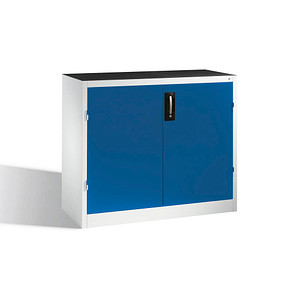 4064615142704 - Werkstatt-Beistellschrank mit Flügeltüren und Schubladen HxBxT 1000 x 1200 x 500 mm lichtgrau enzianblau C+P 4064615142704 - Werkstatt-Beistellschrank mit Flügeltüren und Schubladen HxBxT 1000 x 1200 x 500 mm lichtgrau enzianblau C+P