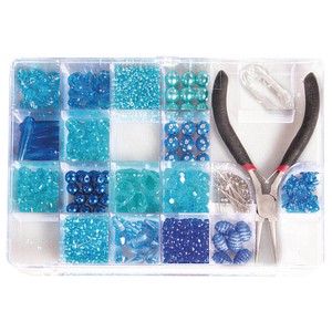 4006166412875 - Bastelset Perlenbox mit Zange blau
