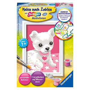 4005556296842 - Malen nach Zahlen - Jeder kann malen (Mal-Sets) Bildgröße 85 x 12 cm Ravensburger Malen nach Zahlen 29684 - Chihuaha - Kinder ab 7 Jahren