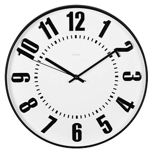 4047443517654 - Wanduhr Formentera weiß schwarz Kunststoff Ø 350 cm 4047443517654 Hama