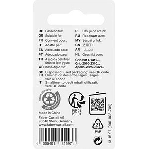 4005401315971 - 5 x Ersatzradierer Blisterkarte Grip 2011 VE=3 Stück