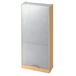 4032062130186 - HAMMERBACHER Akandia Rollladenschrank ahorn silber 4 Fachböden 900 x 400 x 2004 cm