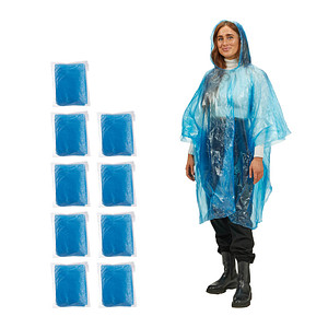 4052025944650 - unisex Einweg-Regenponcho blau Einheitsgröße 4052025944650 relaxdays 10 Stück