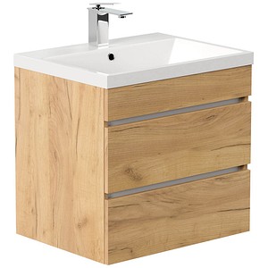 4251982673867 - POSSEIK Waschbecken mit Unterschrank FELLINI 60 eiche gold 600 x 480 x 584 cm