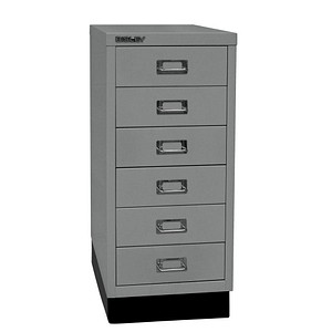 BISLEY MultiDrawer™ L296S Schubladenschrank silber 6 Schubladen 27,8 x 38,0 x 67,0 cm