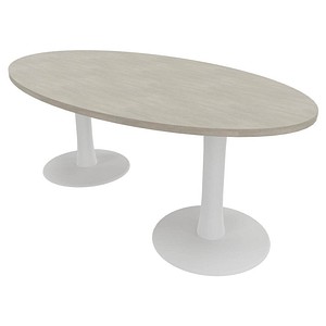 8058265533469 - Konferenztisch Idea+ beton oval Säulenfuß weiß 2000 x 1100 x 740 cm