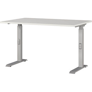 4005949791930 - Schreibtisch DOWNEY 7910-583 manuell höhenverstellbar 68-91cm (H) 120x80cm (BxT) rechteckig lichtgrau   silber 400594979193