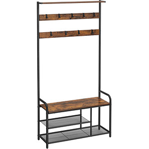 0194343028965 - Songmics - vasagle Garderobenständer Kleiderständer Garderobe mit 9 abnehmbaren Haken Schuhregal für kleine Wohnungen Flur Industrie-Design