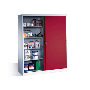CP Metallschrank 2159-00 S10098 lichtgrau, rubinrot 160,0 x 50,0 x 195,0 cm, aufgebaut, 1 St.