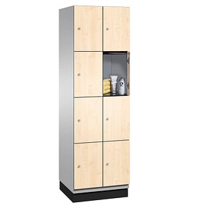 4062084074731 - Schließfachschrank Cambio 45103-20 Metall 2 Abteile mit 8 Fächern abschließbar 60x198cm (BxH) birke 4062084074731 C+P-Möbel