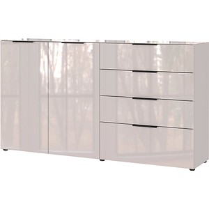 4005949370067 - Sideboard mit 4 Schubladen und 2 Türen Glasfront- und auflage B 1840 x T 420 x H 1020 mm Kaschmir