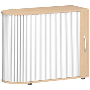 geramöbel Flex Rollladenschrank buche, silber 1 Fachboden 100,0 x 40,0 x 83,0 cm