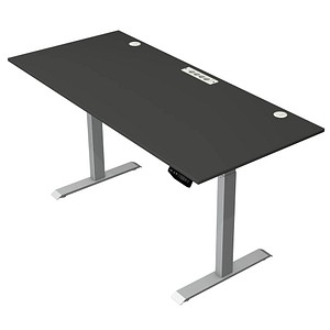 Kerkmann Move 1 plus elektrisch höhenverstellbarer Schreibtisch anthrazit rechteckig, T-Fuß-Gestell grau 180,0 x 80,0 cm