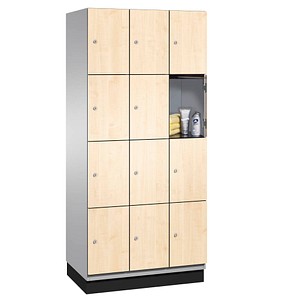 4062084074755 - Schließfachschrank Cambio 45103-30 Metall 3 Abteile mit 12 Fächern abschließbar 90x198cm (BxH) birke 4062084074755 C+P-Möbe
