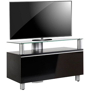 TV-Lowboard Clano schwarz, silber