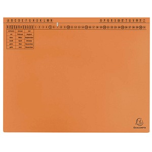 4010913711098 - Hängehefter Exacompta für Links- & Rechtsheftung gefalzt Dehnfalte Organisationsdruck Blauer Engel Recycling-Karton orange 25 Stück