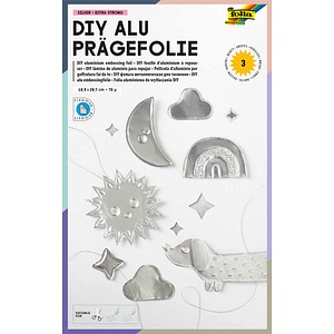 4001868005226 - Glorex Gmbh - Glorex Prägefolie silber Hartmetall 19 x 30 cm 3 Blatt Bastelpapier