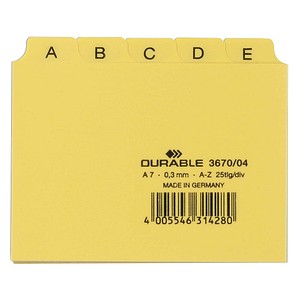 DURABLE Karteikartenregister A-Z gelb