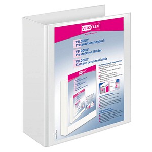 10 VELOFLEX Präsentationsringbücher 4-Ringe weiß 8,5 cm DIN A4