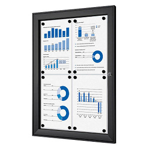 Showdown Displays Schaukasten SCS4xA4C9005, 4xA4, schwarz, magnetisch 8596052048630 Showdown Displays