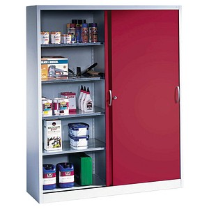 CP Metallschrank 2149-00 S10053 lichtgrau, rubinrot 160,0 x 40,0 x 195,0 cm, aufgebaut, 1 St.